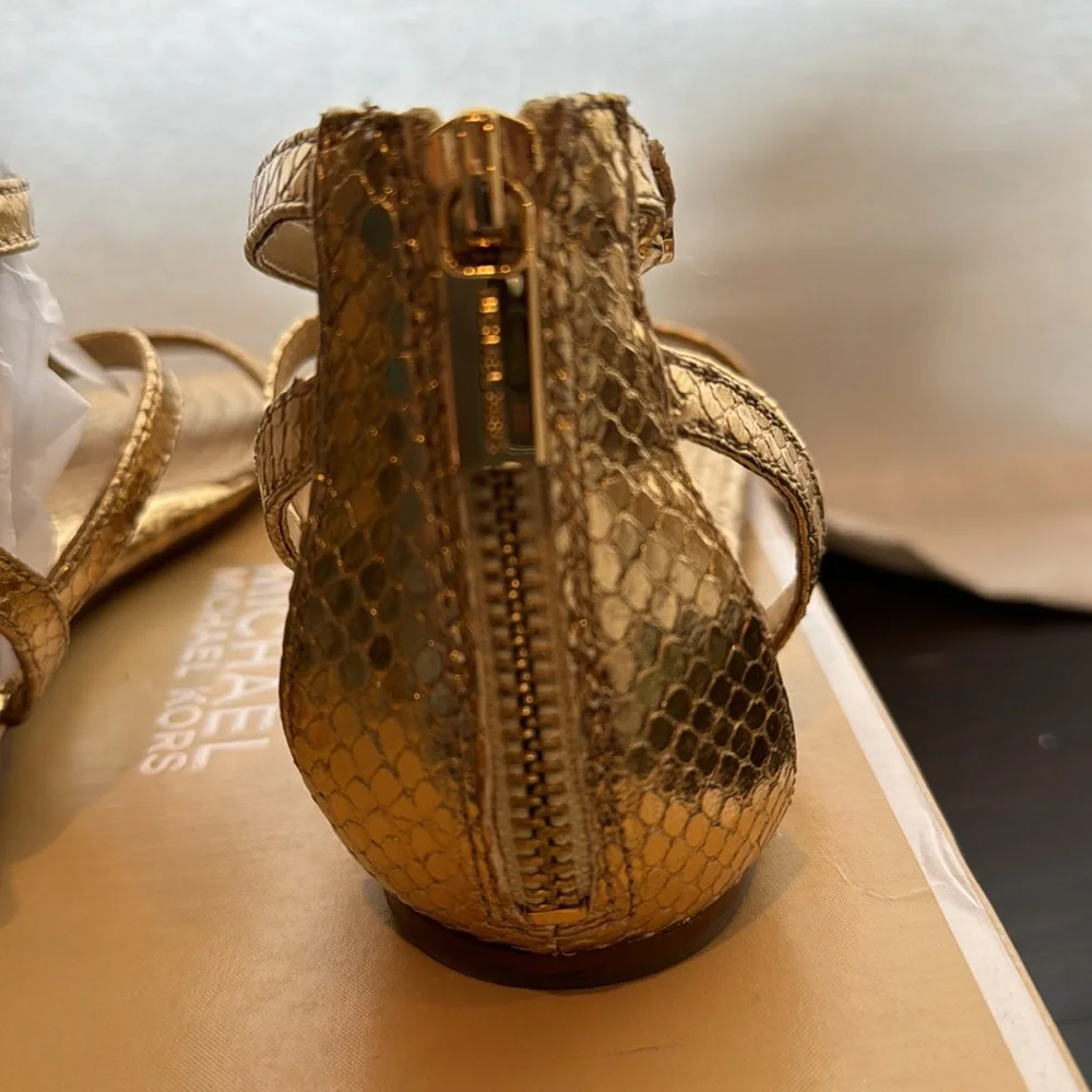 Michael Kors, gold metallic gladiator sandal - Picture 6 of 10